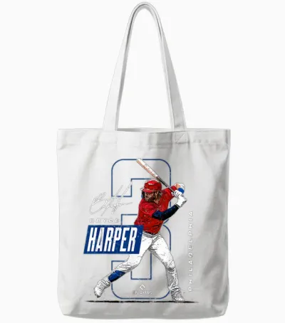Bryce Harper | Philadelphia Mlb Players | Mlbharp3004 Tote Bags - White