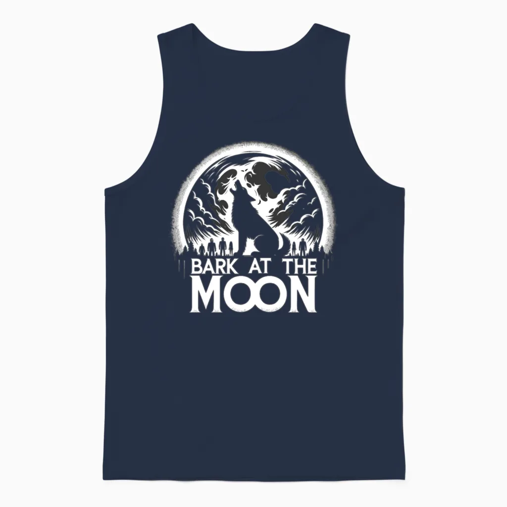 Horror Dog Halloween Spooky Dog Lover Gothic Dog Unisex Tank Top in Navy