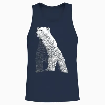 Motif Ours Polaire Cool Unisex Tank Top - Navy