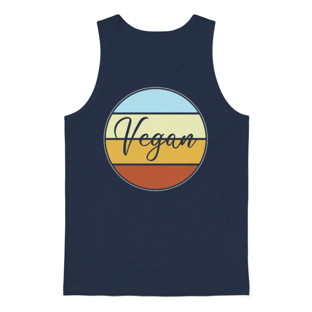 Vegan Retro Unisex Tank Top - Navy
