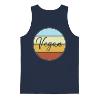 Vegan Retro Unisex Tank Top - Navy – 1