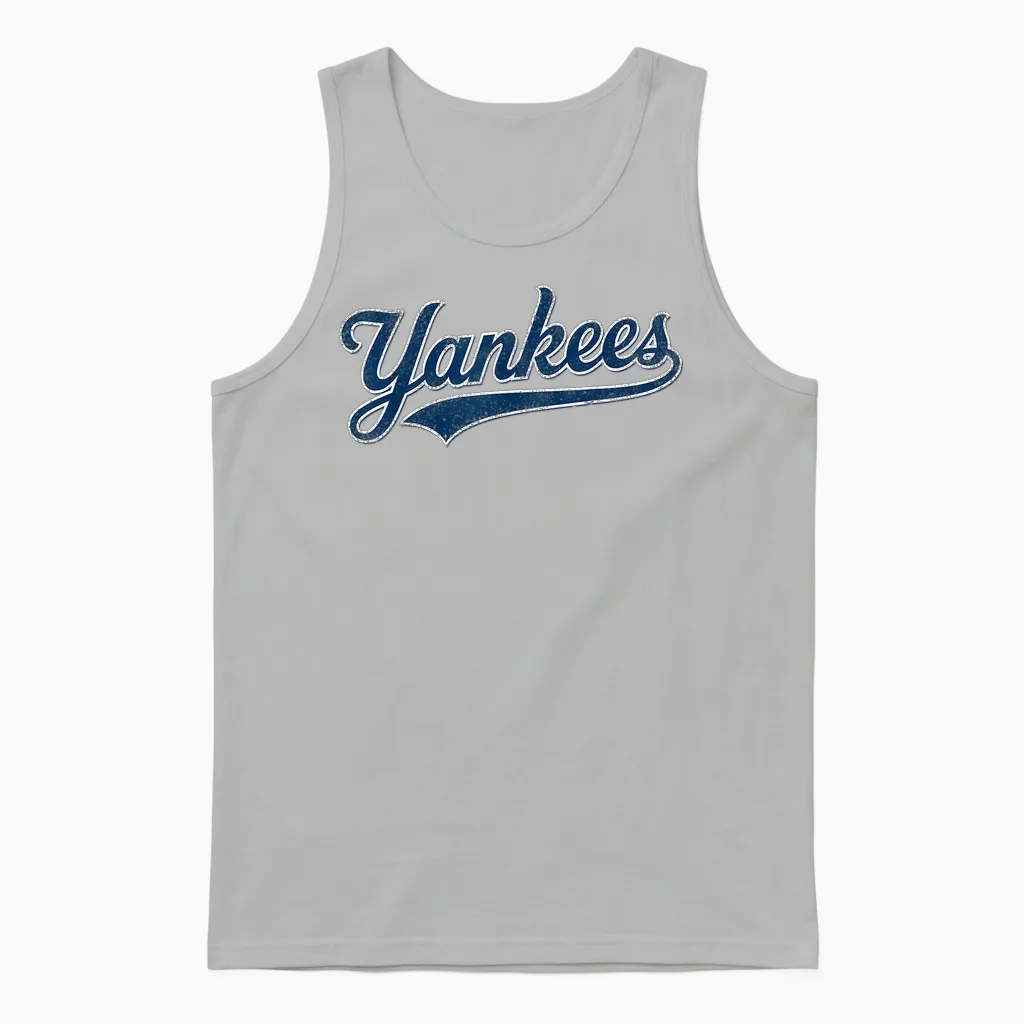 Yankees Vintage Retro Style Tee, Classic 70s & 80s Yankees Unisex Tank Top in Ash