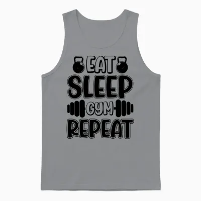 Eat Sleep Gym Repeat Unisex Tank Top - Sport Grey