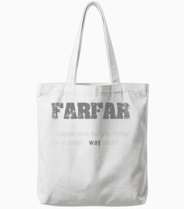 Mens Swedish Farfar Funny Definition Grandpa Gift Tote Bags in White