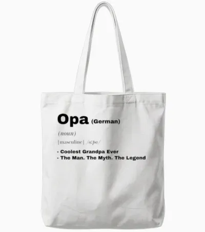 Funny German Opa Grandpa Design Tote Bags - White