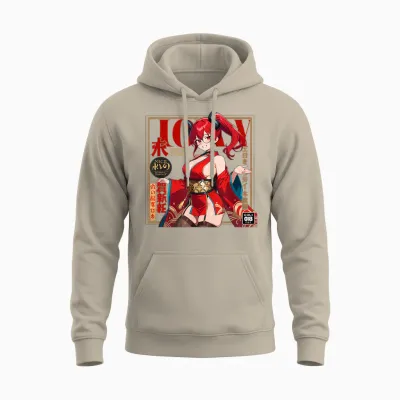 Waifu Sexy Anime Girl Model Cover Page Japanischer Stil Unisex Hoodie - Sand