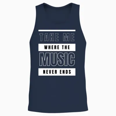 Take Me Where the Music Never Ends Unisex Tank Top - Navy