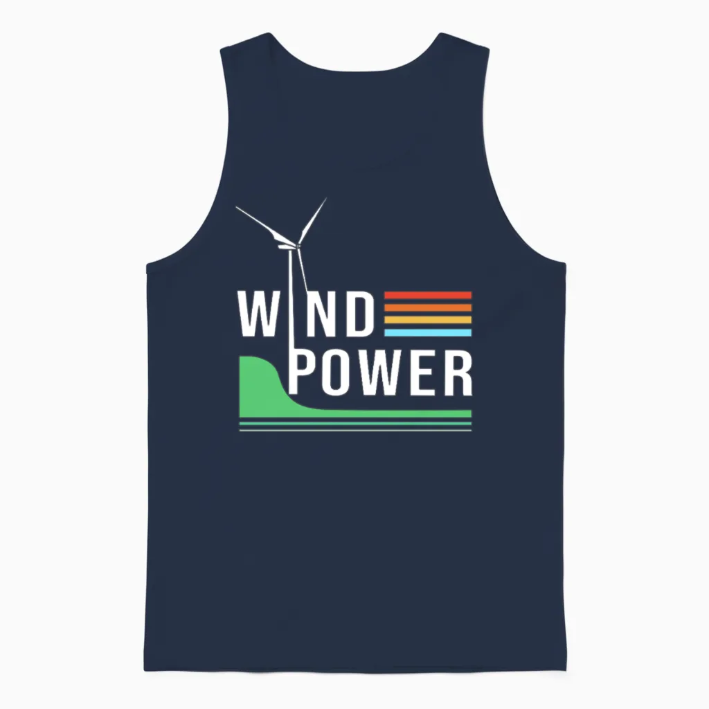 Wind Energy Environment Wind Power Unisex Tank Top in Navy