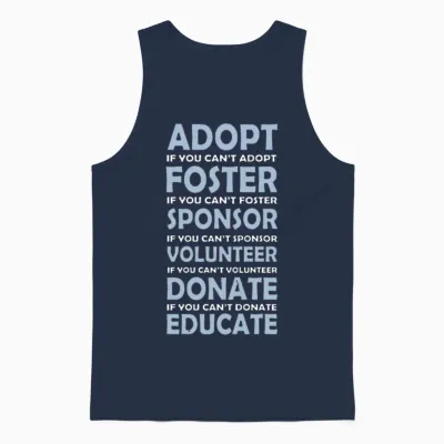 Adopt Rescue Animals Cute Unisex Tank Top - Navy