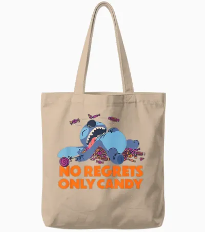 Amazon Essentials Stitch Halloween No Regrets Only Candy Tote Bags - Natural