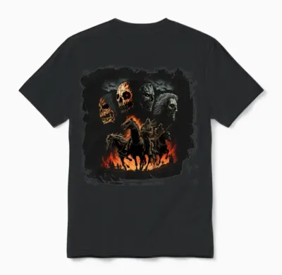 Horsemen of the Apocalypse Skulls Unisex T-Shirt - Black