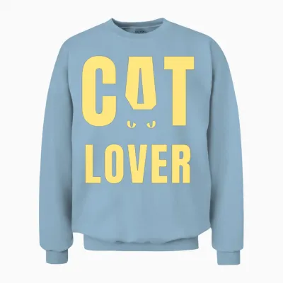 Cat Lover Gifts for Mom, Wife, Girlfriend, Boyfrie Unisex Sweatshirt - Light Blue