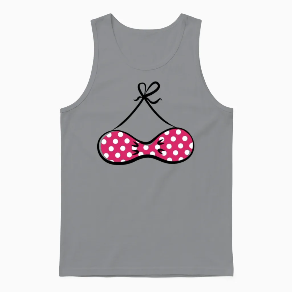 Bikini Shirt Funny Unisex Tank Top in Sport Grey