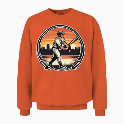Baseball Retro Baseball Sunset Unisex Sweatshirt - Orange
