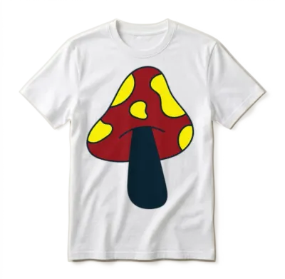 Retro Mushroom Unisex T-Shirt - White
