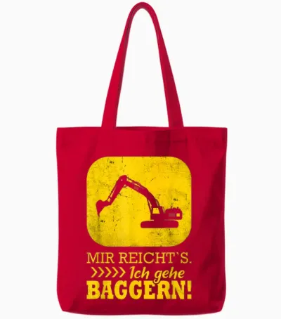 Baggerfahrer Lustiger Spruch Bagger Tote Bags - Red