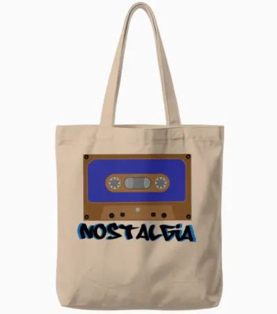Retro Tape Cassette Tote Bags - Natural