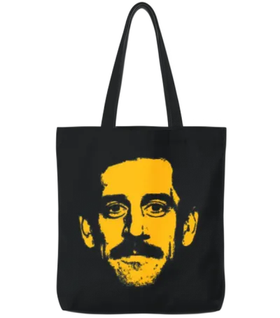 Aaron Charles Rodgers Green Bay Big Head Tote Bags - Black
