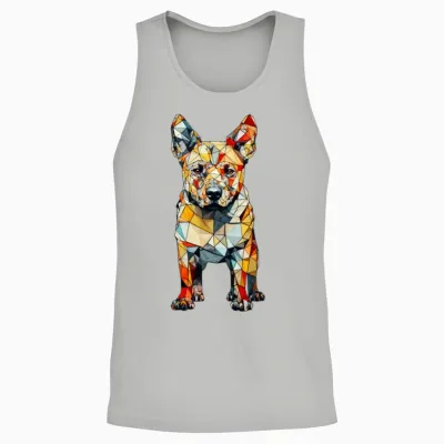 Geometric Dog Unisex Tank Top - Ash