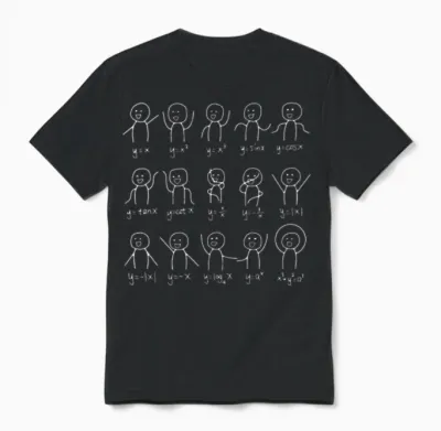 Algebra Dance Funny Graph Figures Math Unisex T-Shirt - Black