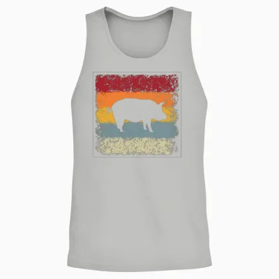 Pig Retro Unisex Tank Top - Ash