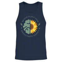 Unisex Shawl Collar Unisex Tank Top - Navy – 2