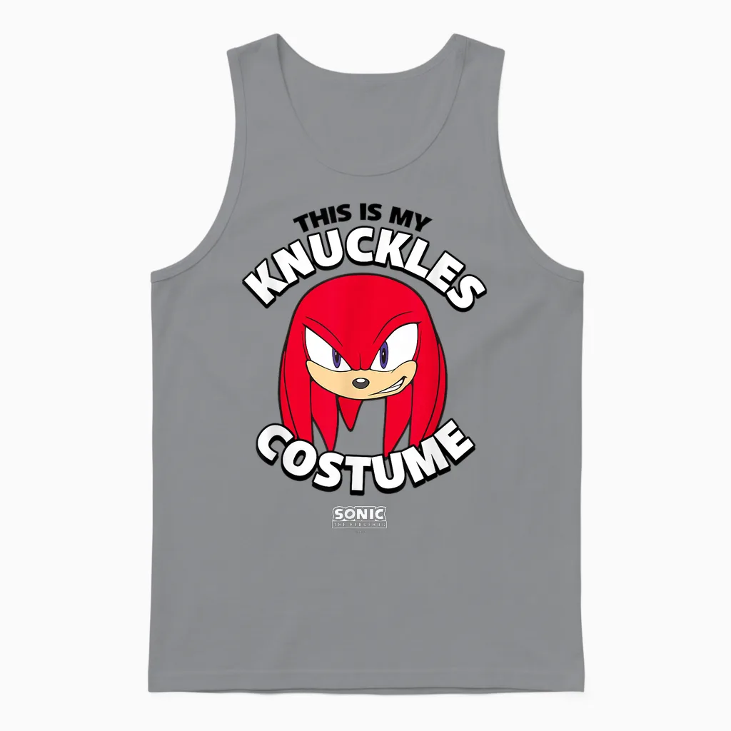 Sonic the Hedgehog Halloween This Is My Knuckles Costume Unisex Tank Top in Sport Grey