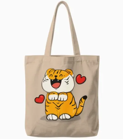 Tiger Funny Tote Bags - Natural
