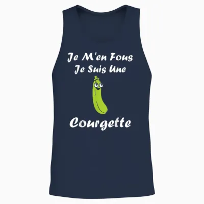 Humour Vegetables Je M'en Fous Je Suis Une Courgette T-Shirt, Black, S Unisex Tank Top - Navy