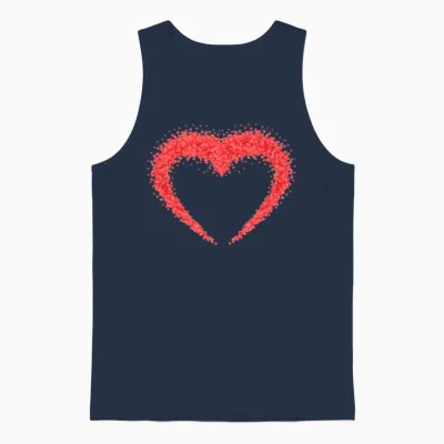 Cute Heart Unisex Tank Top - Navy