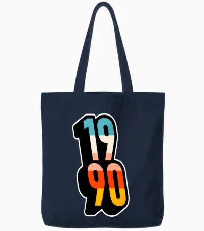 1990 Retro Stripes Tote Bags - Navy