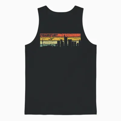 Frankfurt Tshirt Vintage Skyline Retro Stadt Deutschland Unisex Tank Top - Black
