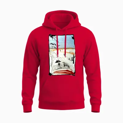 Desert Road Skull Fear & Loathing Drive Unisex Hoodie - Red
