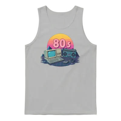 Retro 80s Unisex Tank Top - Ash