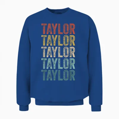 Name Retro Kids Fans Men Women Taylor T-Shirt, White, S Unisex Sweatshirt - Royal