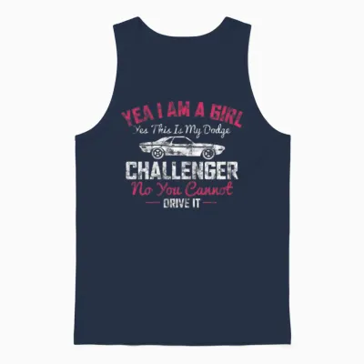 Dodge Challenger Girl Unisex Tank Top - Navy