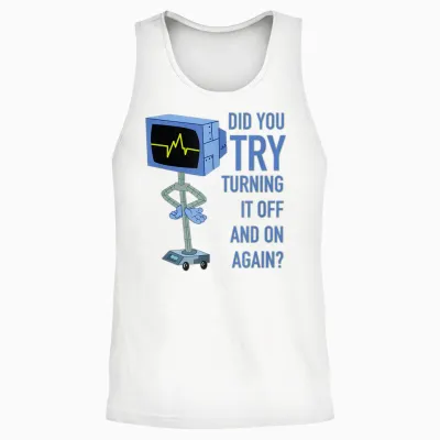 Mademark X Spongebob Squarepants - Karen Plankton - Did You Try Turning It off and on Again? Unisex Tank Top - White