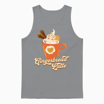 Retro Gingerbread Latte Coffee Unisex Tank Top - Sport Grey