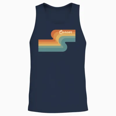 Cancer Retro Design by Blindemommsmerch Unisex Tank Top - Navy