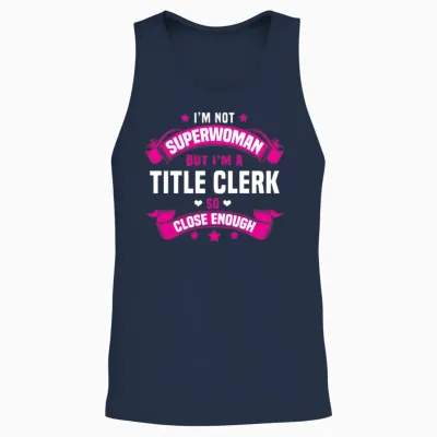 Title Clerk Unisex Tank Top - Navy