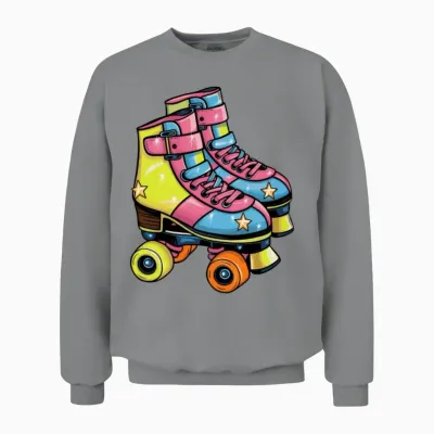 Retro Roller Skates Unisex Sweatshirt - Sport Grey