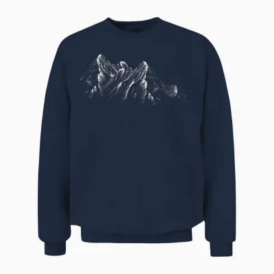 Mountain Sketch Unisex Sweatshirt - Navy