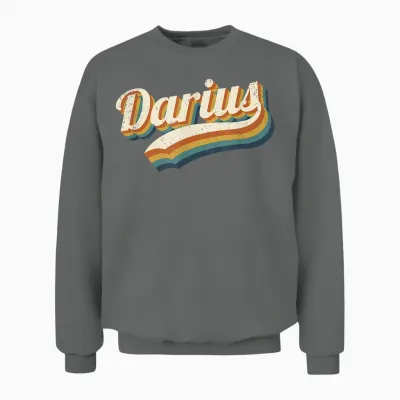 Vintage Darius Personnalisé Nom Darius Unisex Sweatshirt - Graphite Heather