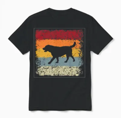 Dog Retro Unisex T-Shirt - Black