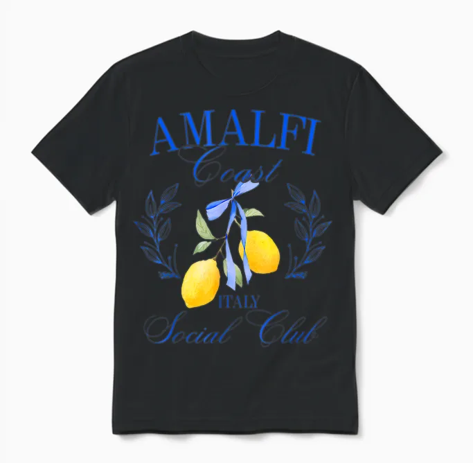 Italy Gift for Her Amalfi Coast Italy Sorrento Capri Lemons Unisex T-Shirt in Black