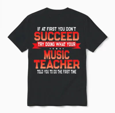 Fun Music Teacher Gift Funny School Band Choir Unisex T-Shirt - Black