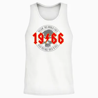 1966 Vintage Birthday Rock and Roll Heavy Metal T-Shirt, Black Unisex Tank Top - White
