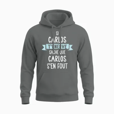 Gift Man Humor Name Personalized Carlos T-Shirt, Black, S Unisex Hoodie - Graphite Heather