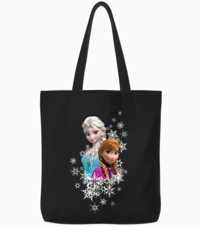 Disney Frozen Anna and Elsa Snowflakes Tote Bags - Black