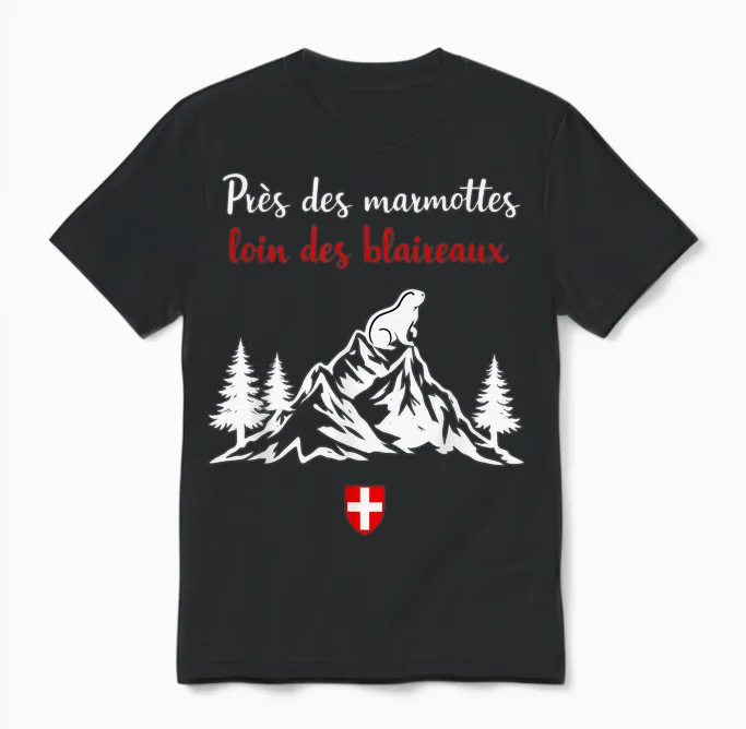 Gift Groundhog Humor Near Marmots Away Badgers Unisex T-Shirt in Black